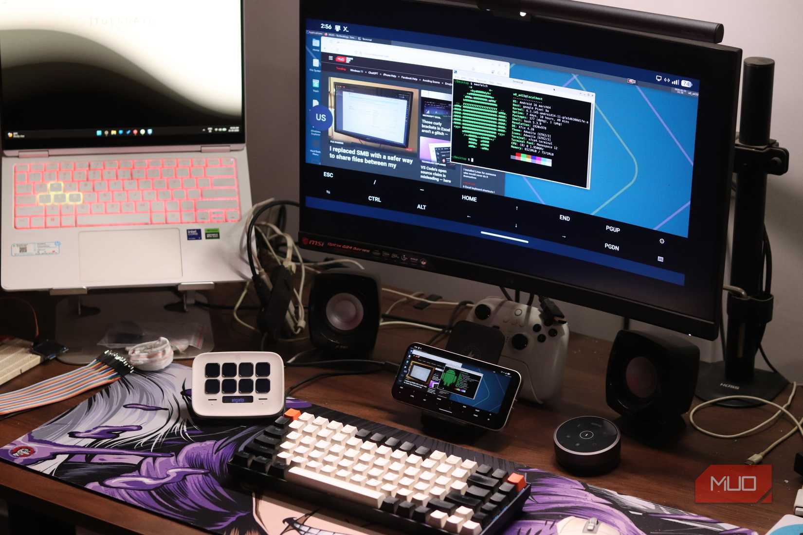 Pixel 9a mirroring Linux display.