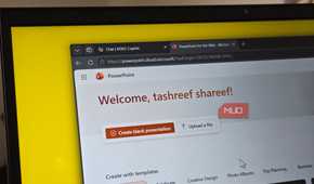 PowerPoint home screen on a web browser