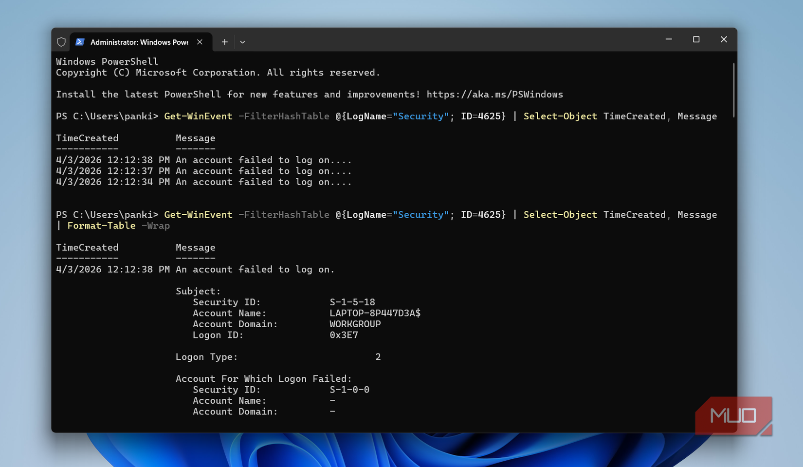 I stopped using Event Viewer to check failed logins after discovering ...