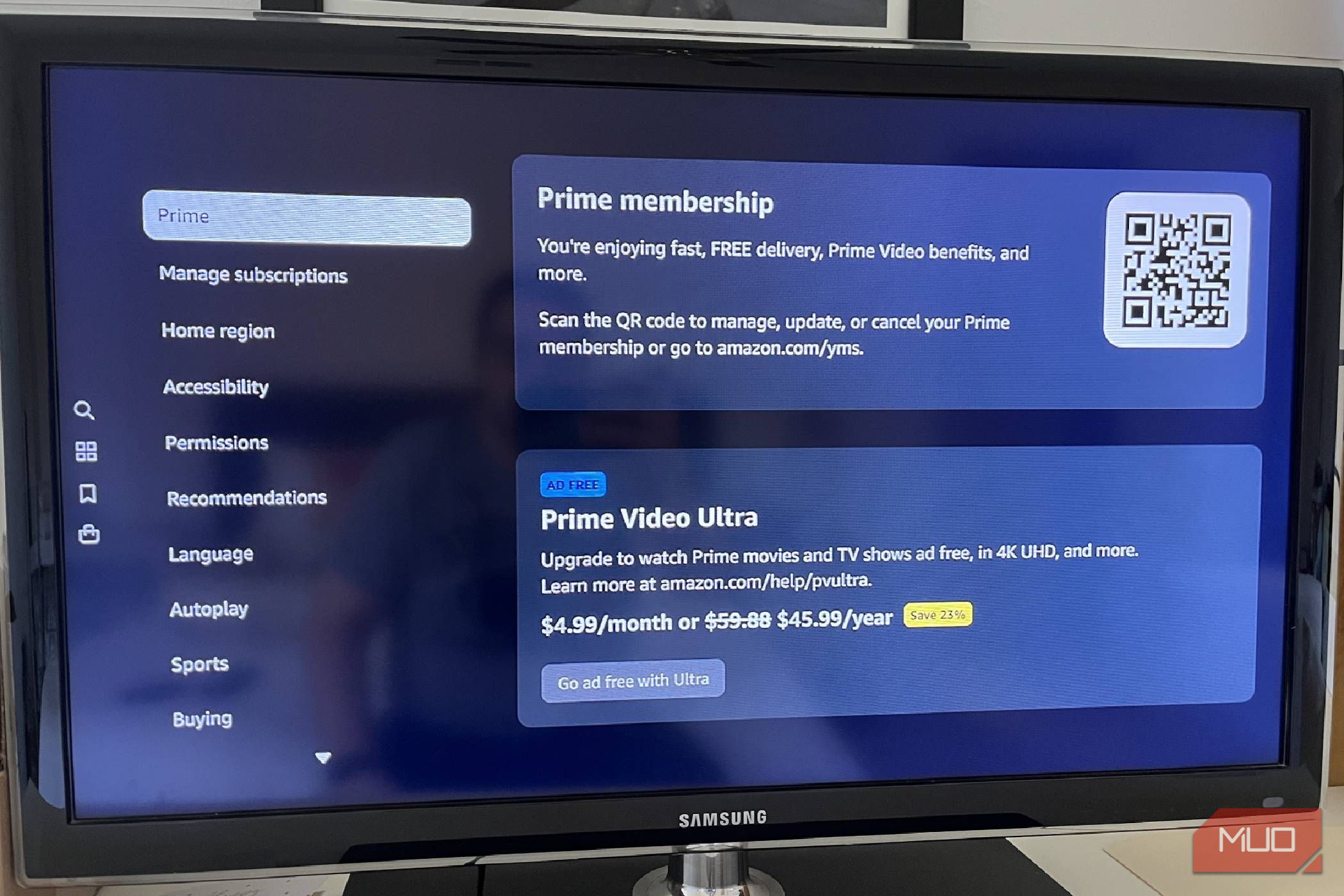 Prime Videoの検索画面とコンテンツ一覧