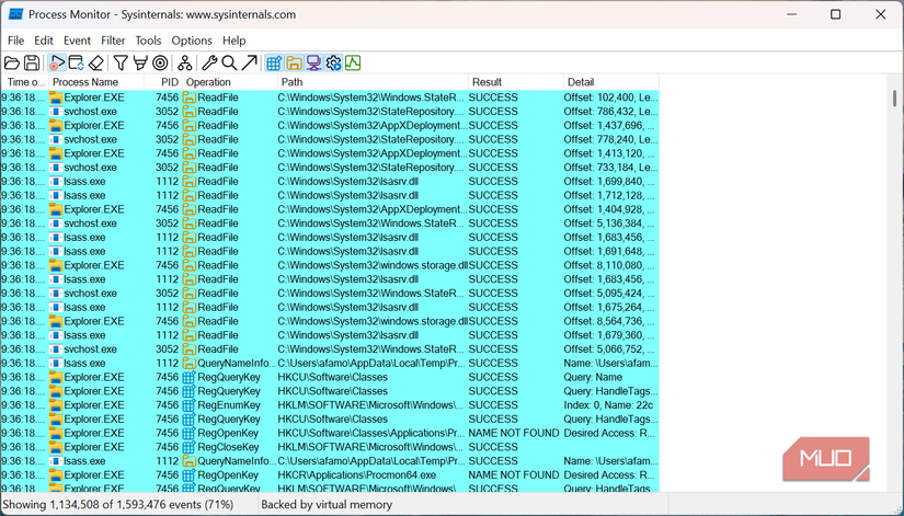 Taskmon Windows has a tool that shows every app that touched a file on your PC
