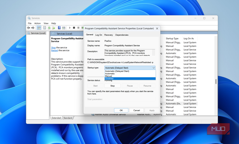 Program Compatibility Assistant Icon I disabled these Windows services Microsoft recommends – and everything ...