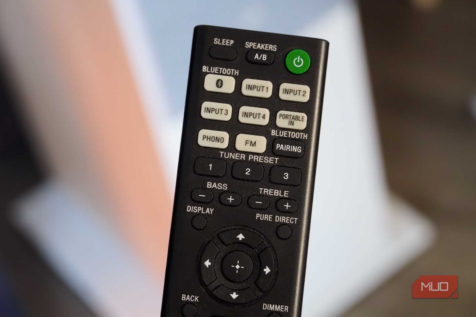 Pure Direct audio mode on an AV receiver remote.