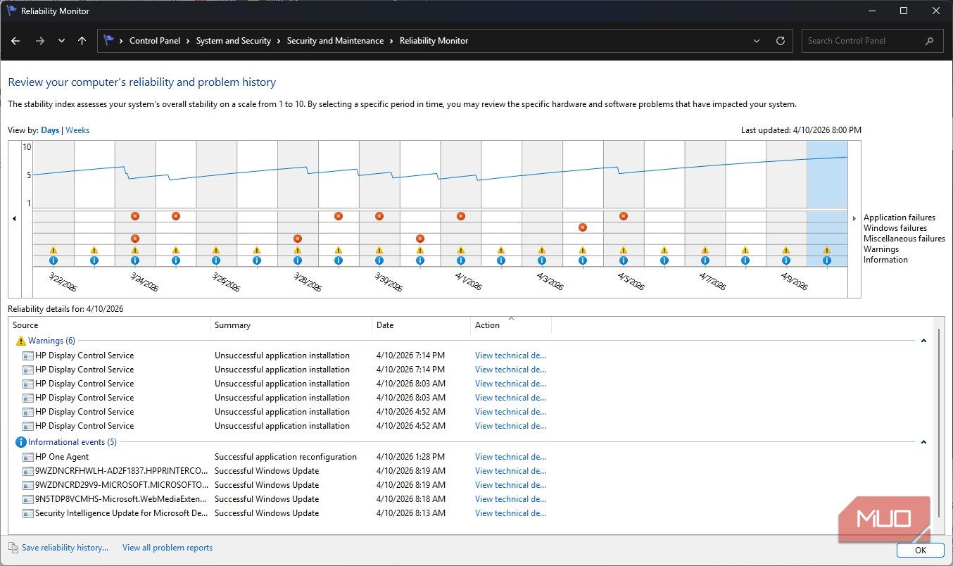 I found a Windows 11 log that shows exactly what's making my PC slow ...