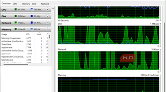 Resource Monitor Memory graph