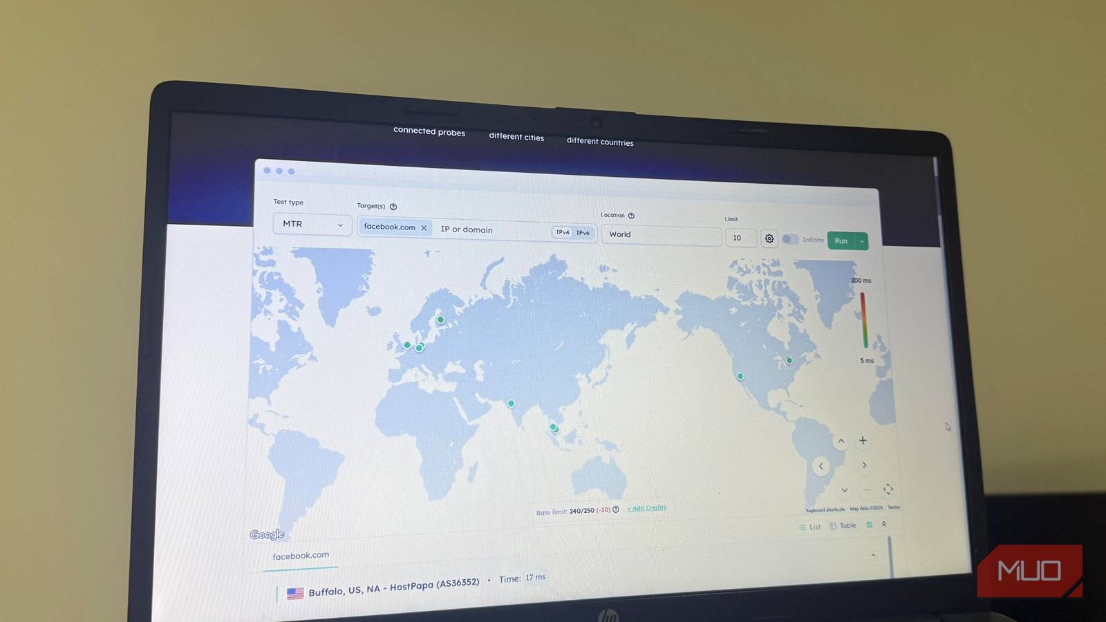 There's a free tool that shows you the real latency between your machine and any server on earth