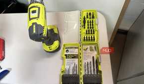 RYOBI ONE+ 18V drill driver with drill bits