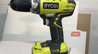 A RYOBI ONE drill driver on a table