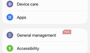 Samsung Settings with Apps option