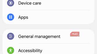 Samsung Settings with Apps option