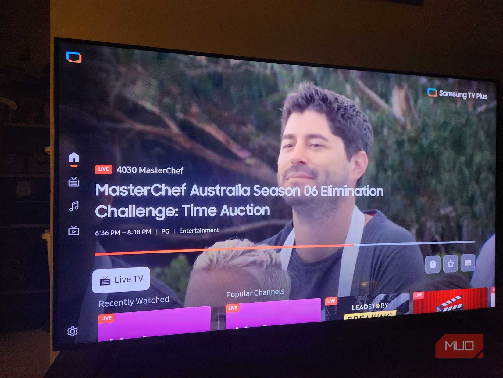 The Samsung TV Plus entertainment homepage.