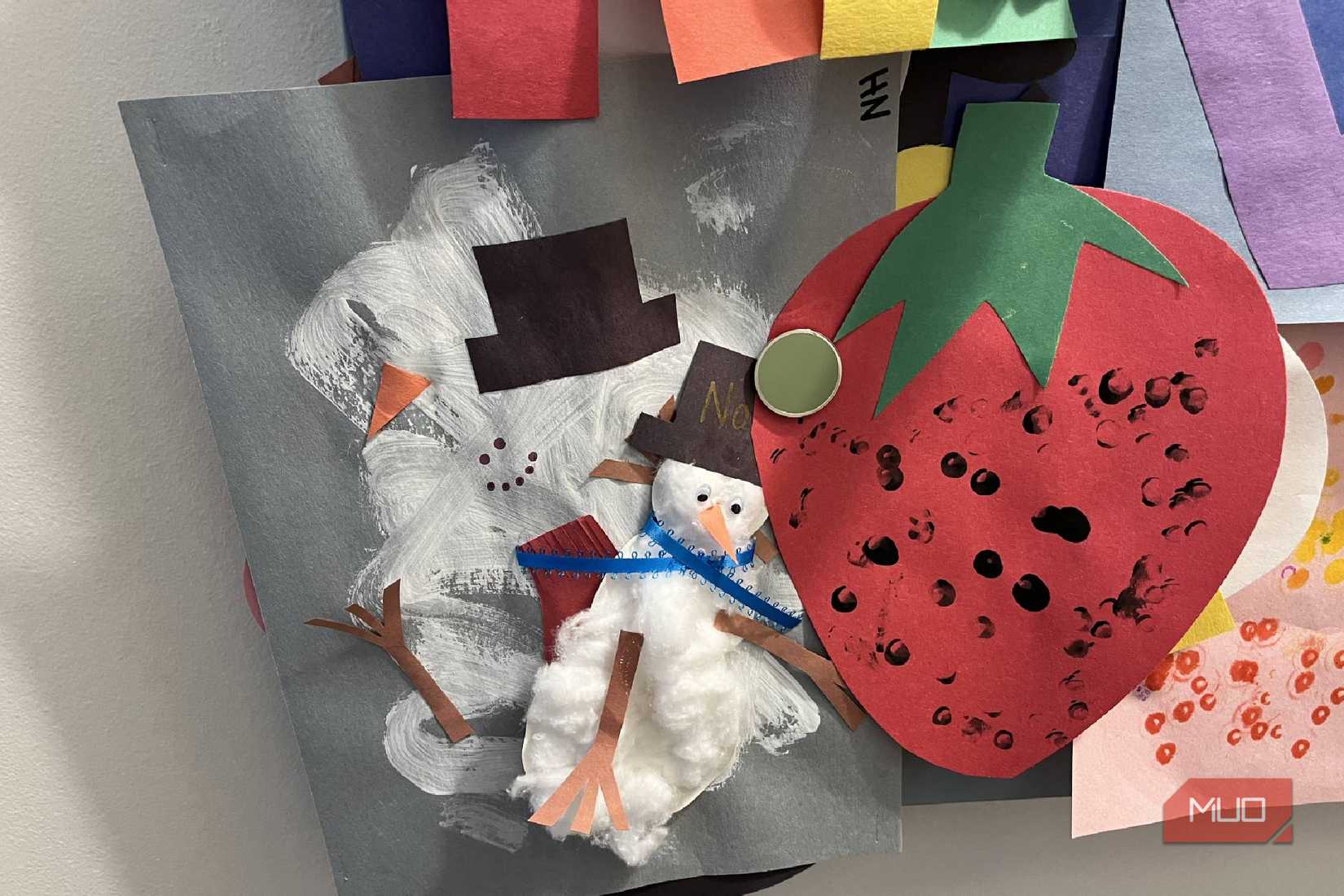 Kids artwork on a wall