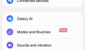Settings menu on Android phone