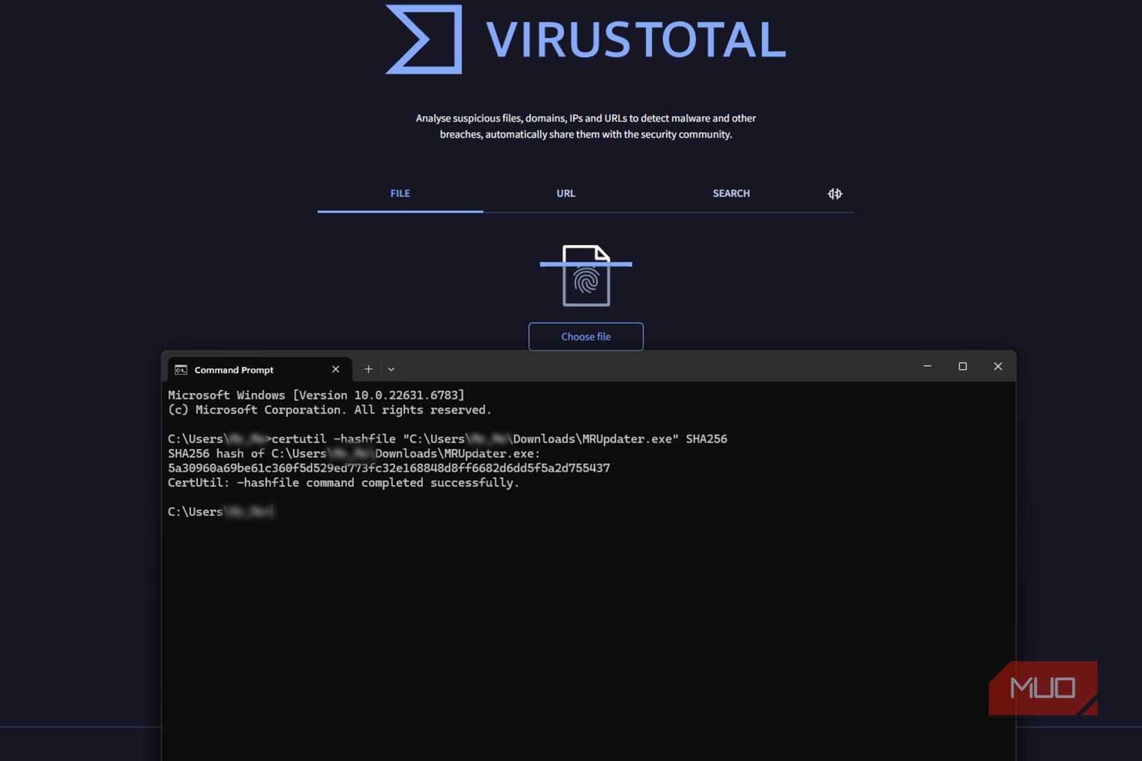 SHA-256 hash VirusTotal