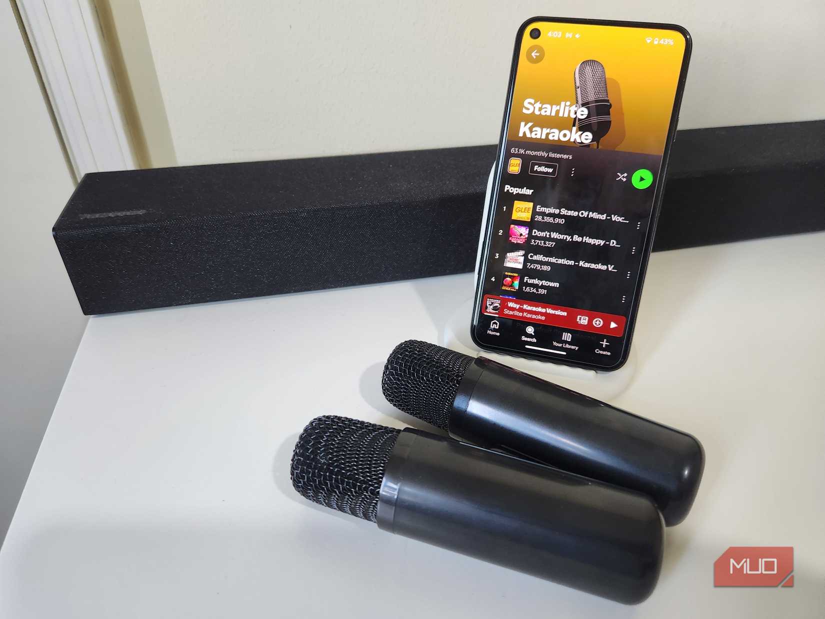 A soundbar used for karaoke.