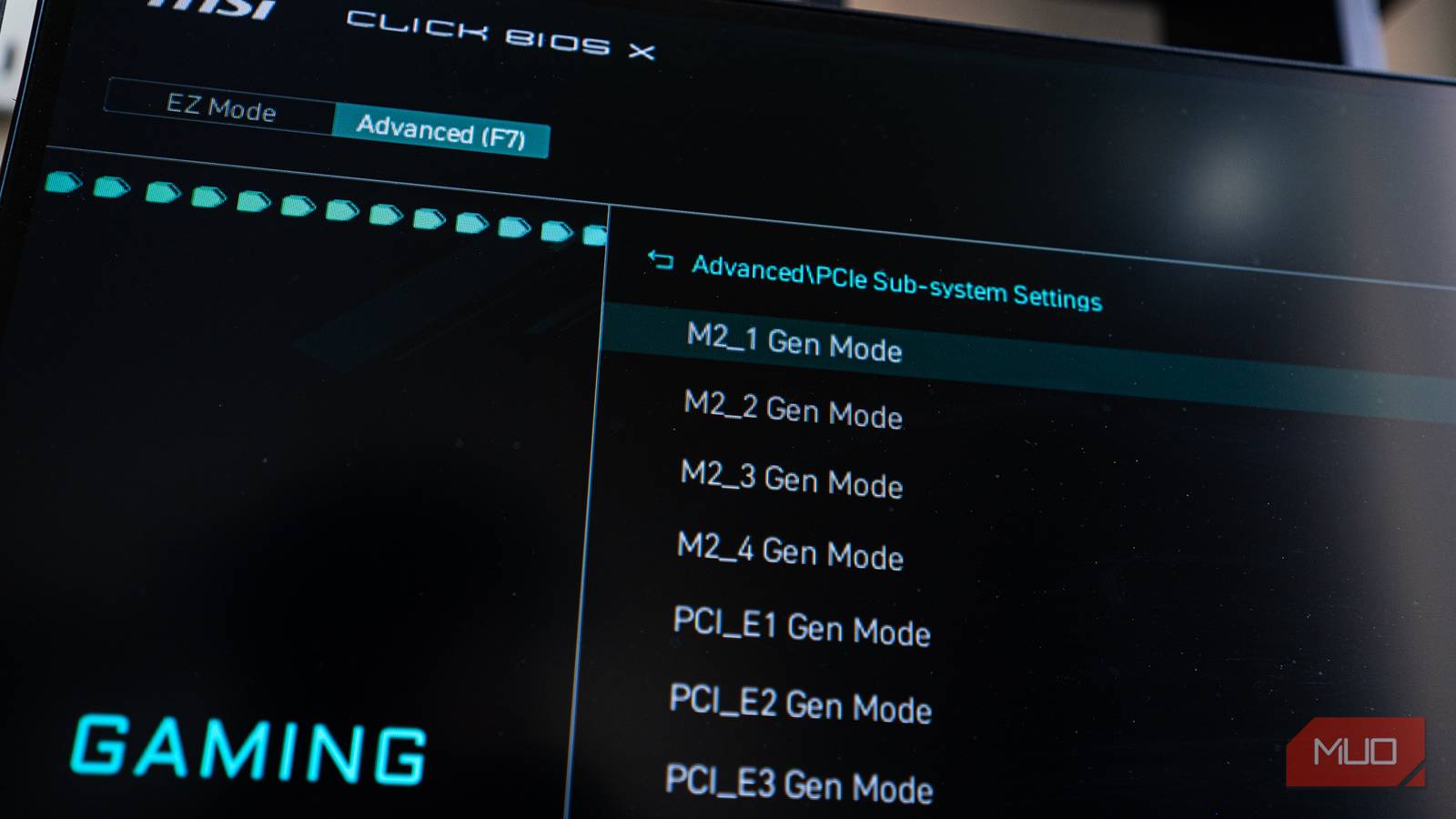 SSD gen mode settings in BIOS