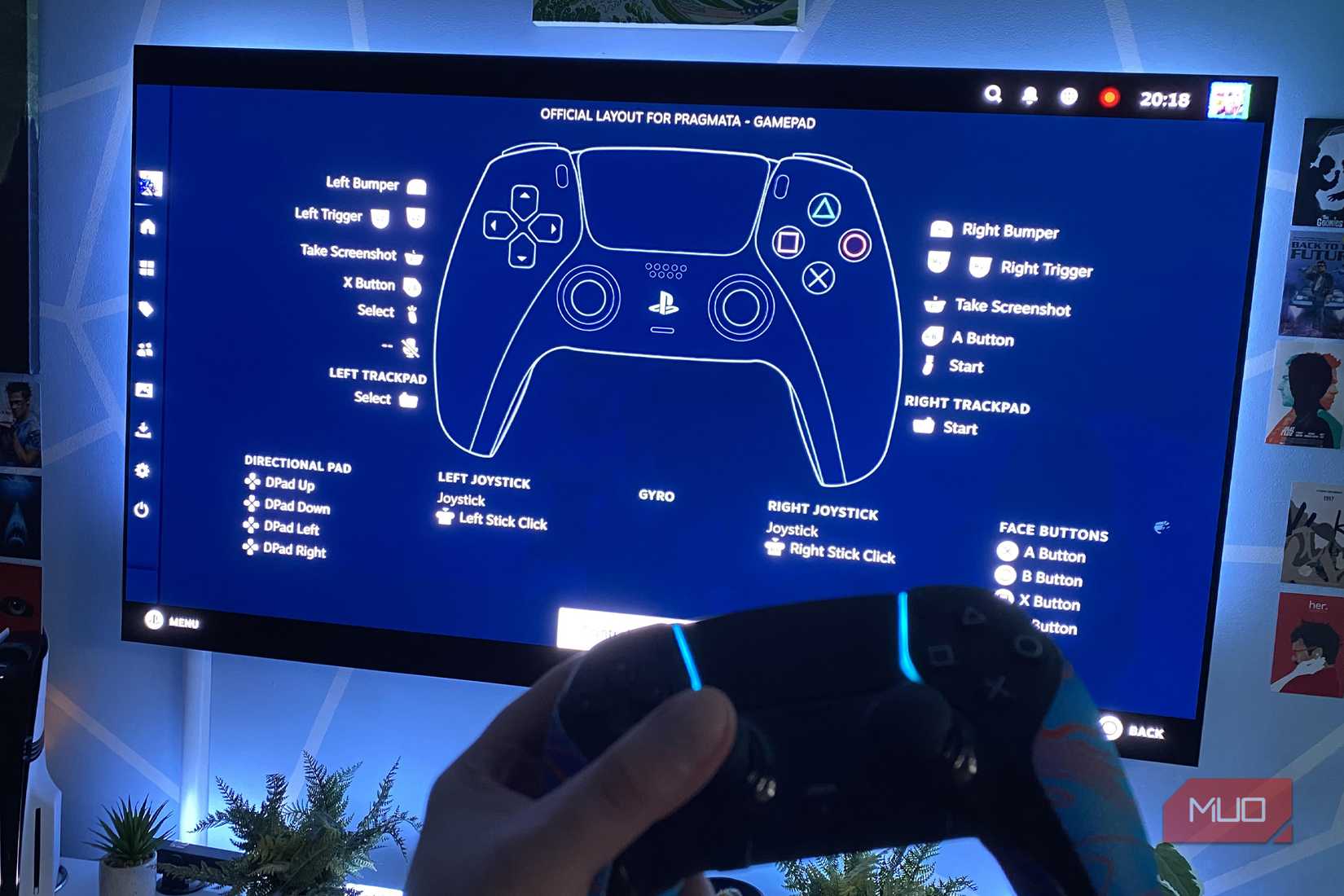 Steam overlay settings in Big Picture mode on a TV