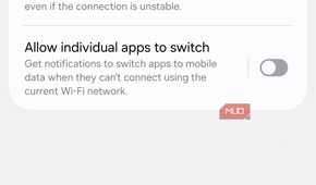Switch to mobile data menu on Android phone