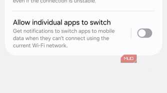 Switch to mobile data menu on Android phone