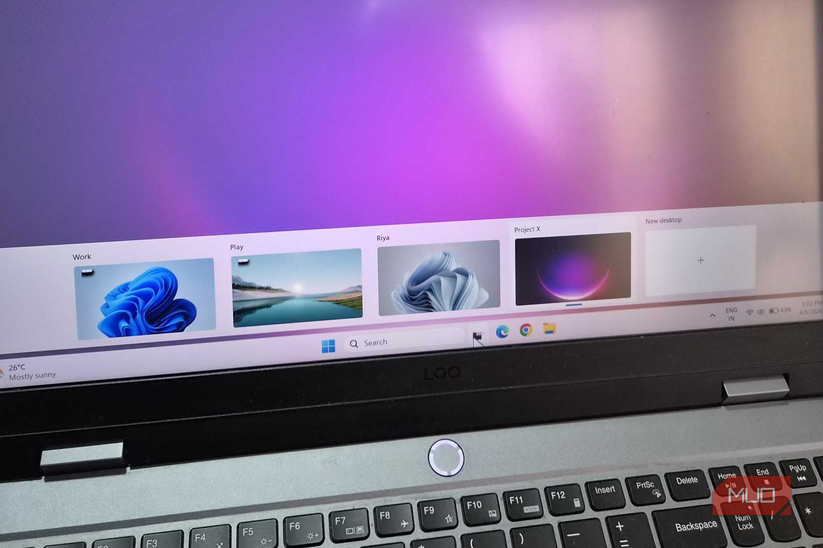 Virtual desktops on a Windows 11 laptop