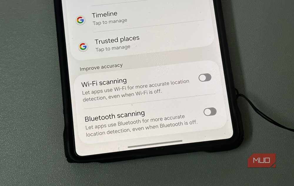 отключение сканирования сетей wi-fi и bluetooth