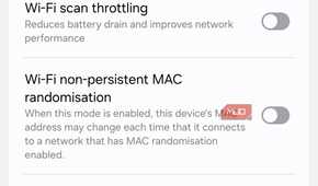 Wi-Fi settings menu on Android