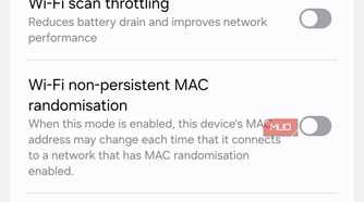 Wi-Fi settings menu on Android