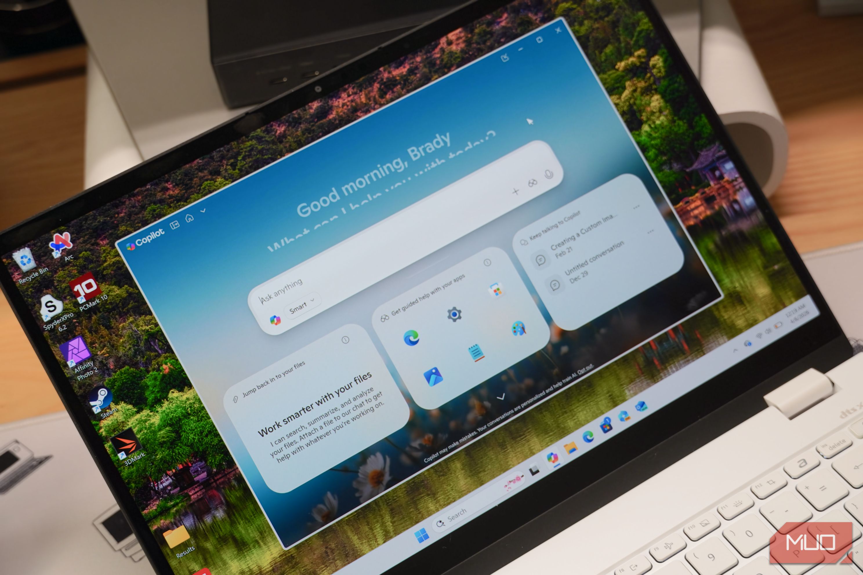 The Copilot app on a Windows 11 laptop.