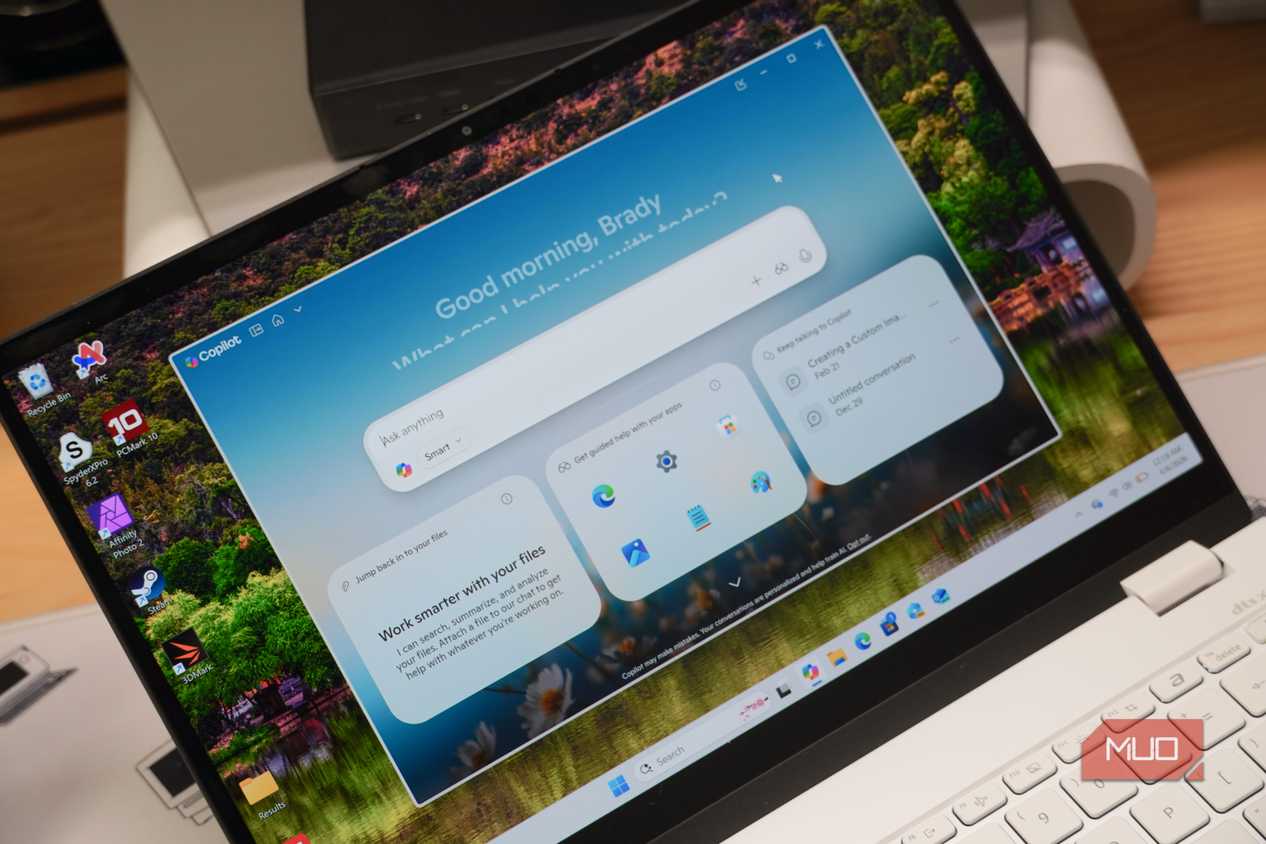 The Copilot app on a Windows 11 laptop.