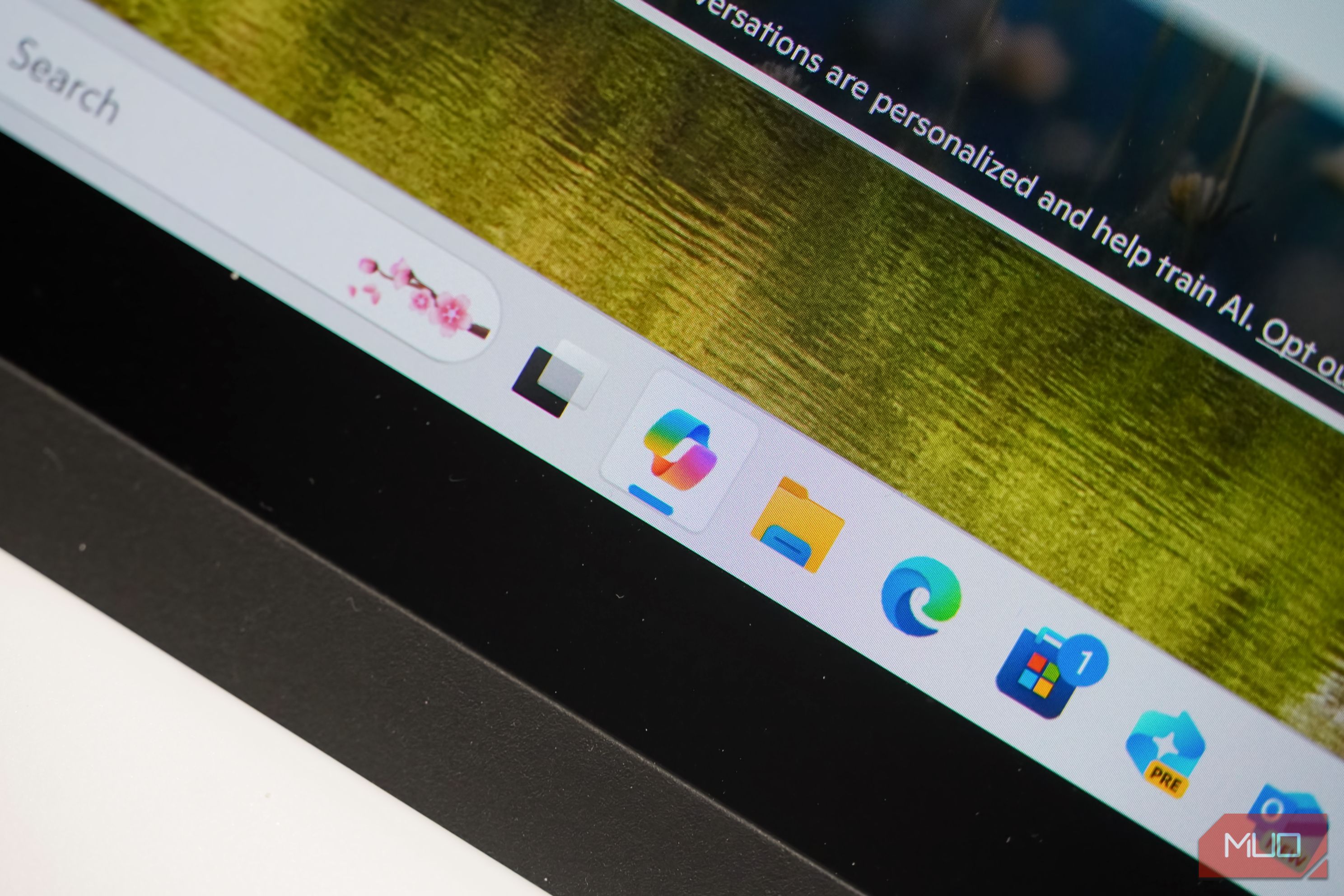 The Copilot app icon in the taskbar.