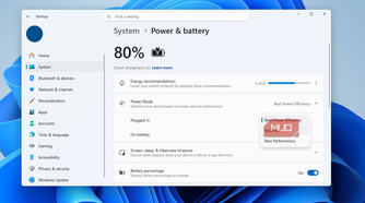 Windows 11 power mode setting