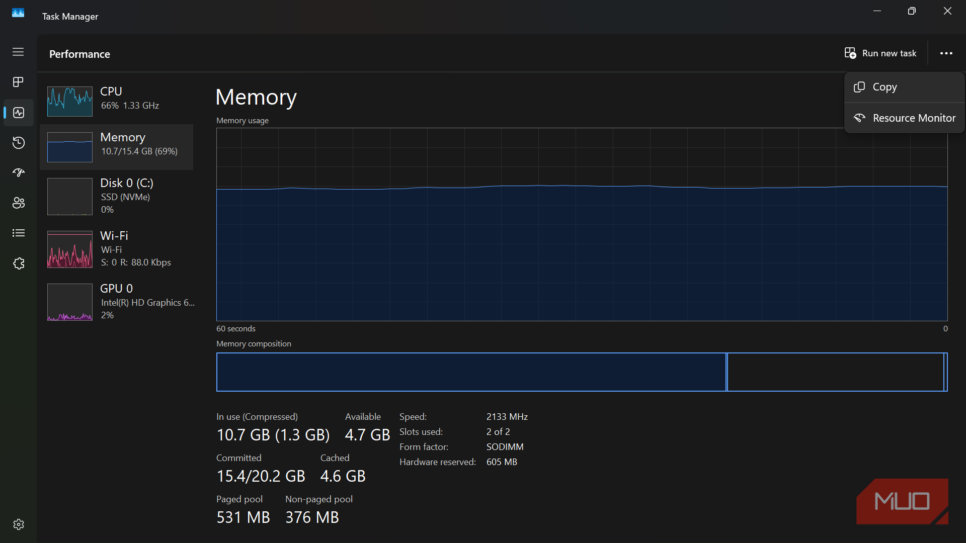 I used Resource Monitor instead of Task Manager and finally understood ...