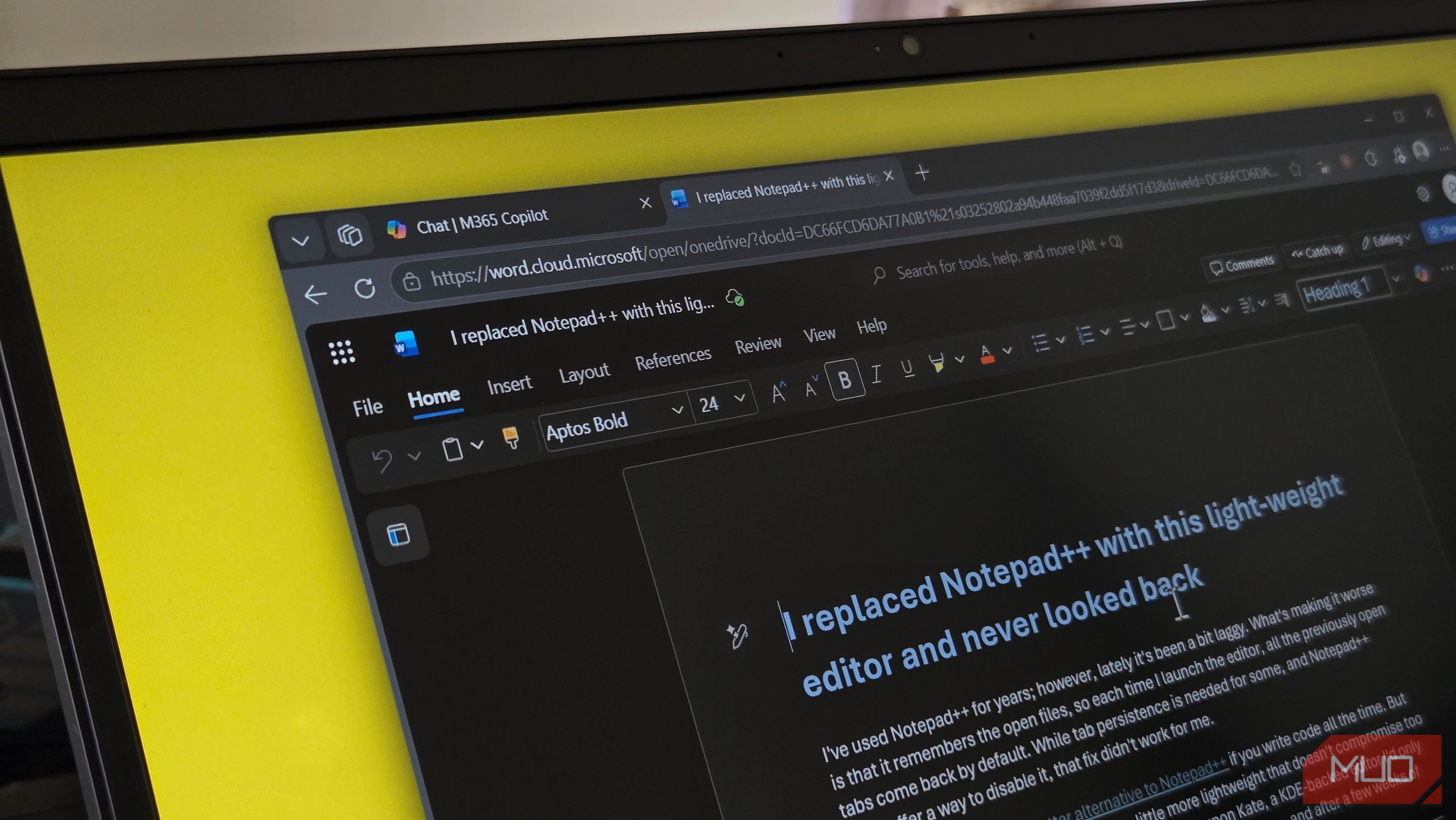 Текстовый документ Microsoft Word в браузере