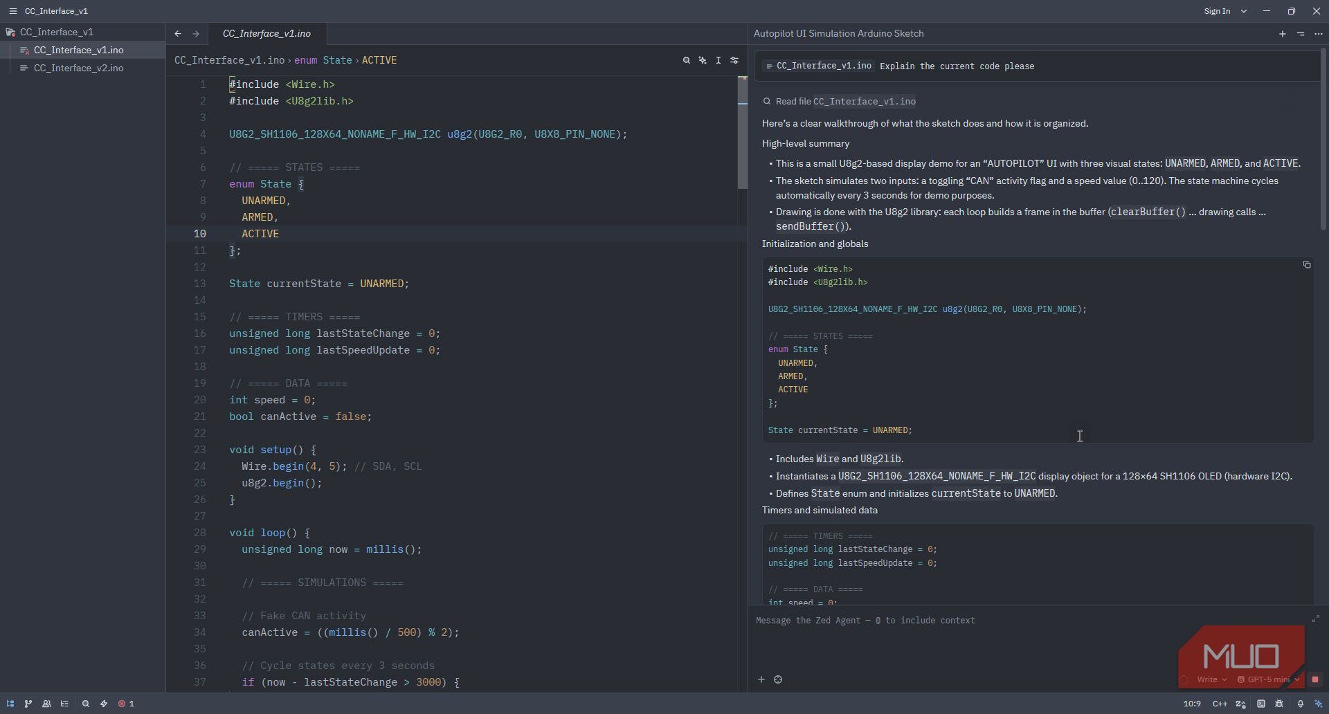 Zed edior AI-based code suggestion.