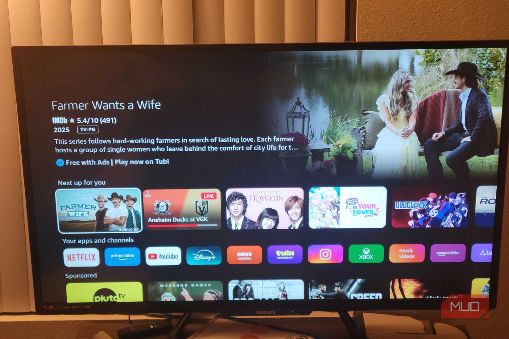 A farmer's Wife ad in a Smart TV on Amazon
