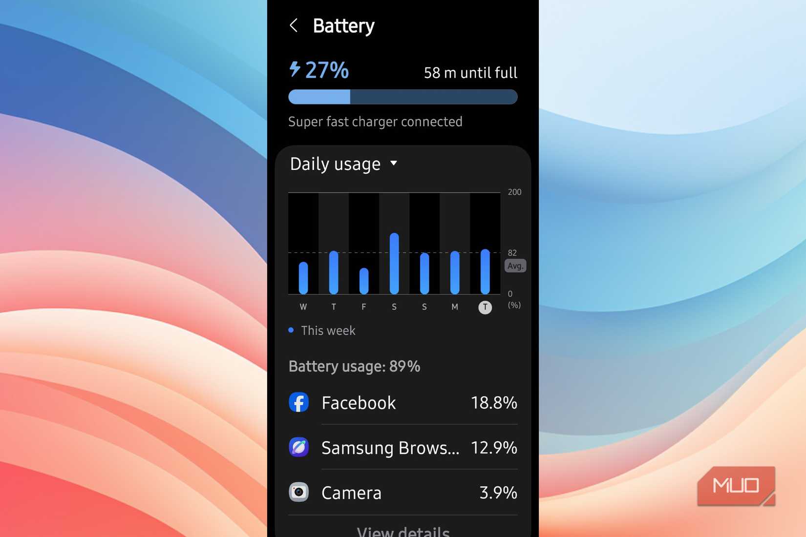 A phone getting a super fast charge