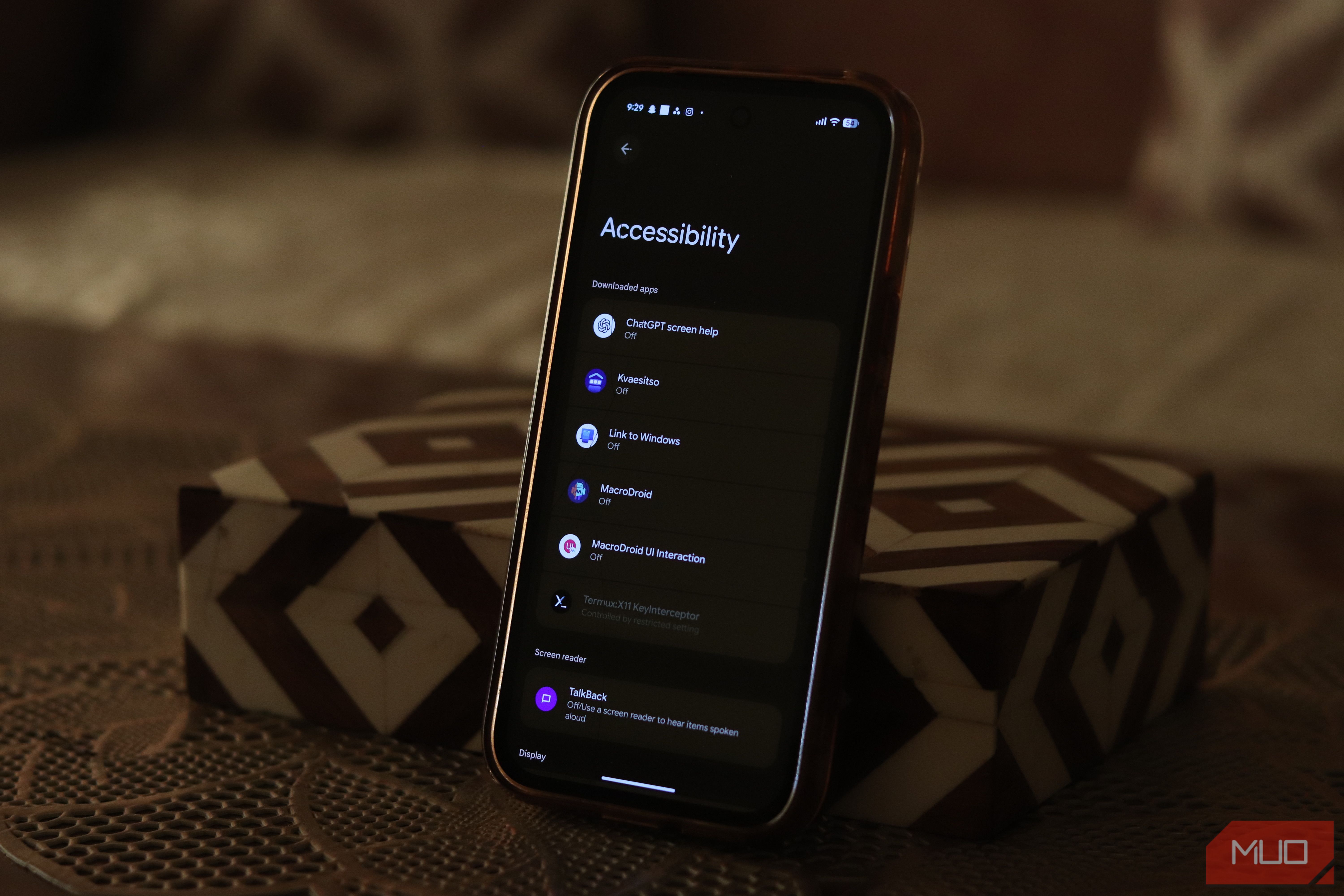 Accessibility apps on Android on Pixel 9a.