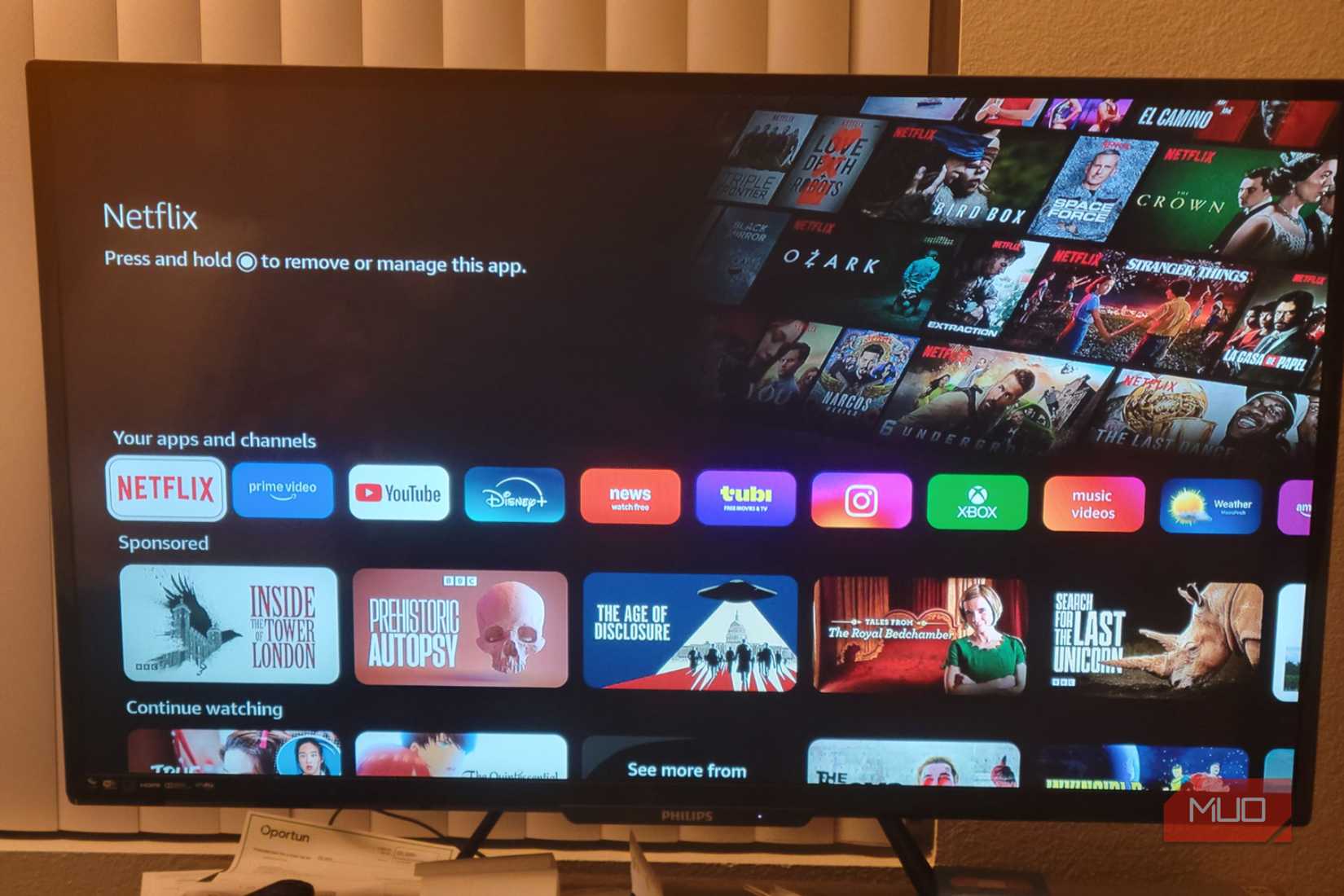 Amazon Fire showing Netflix