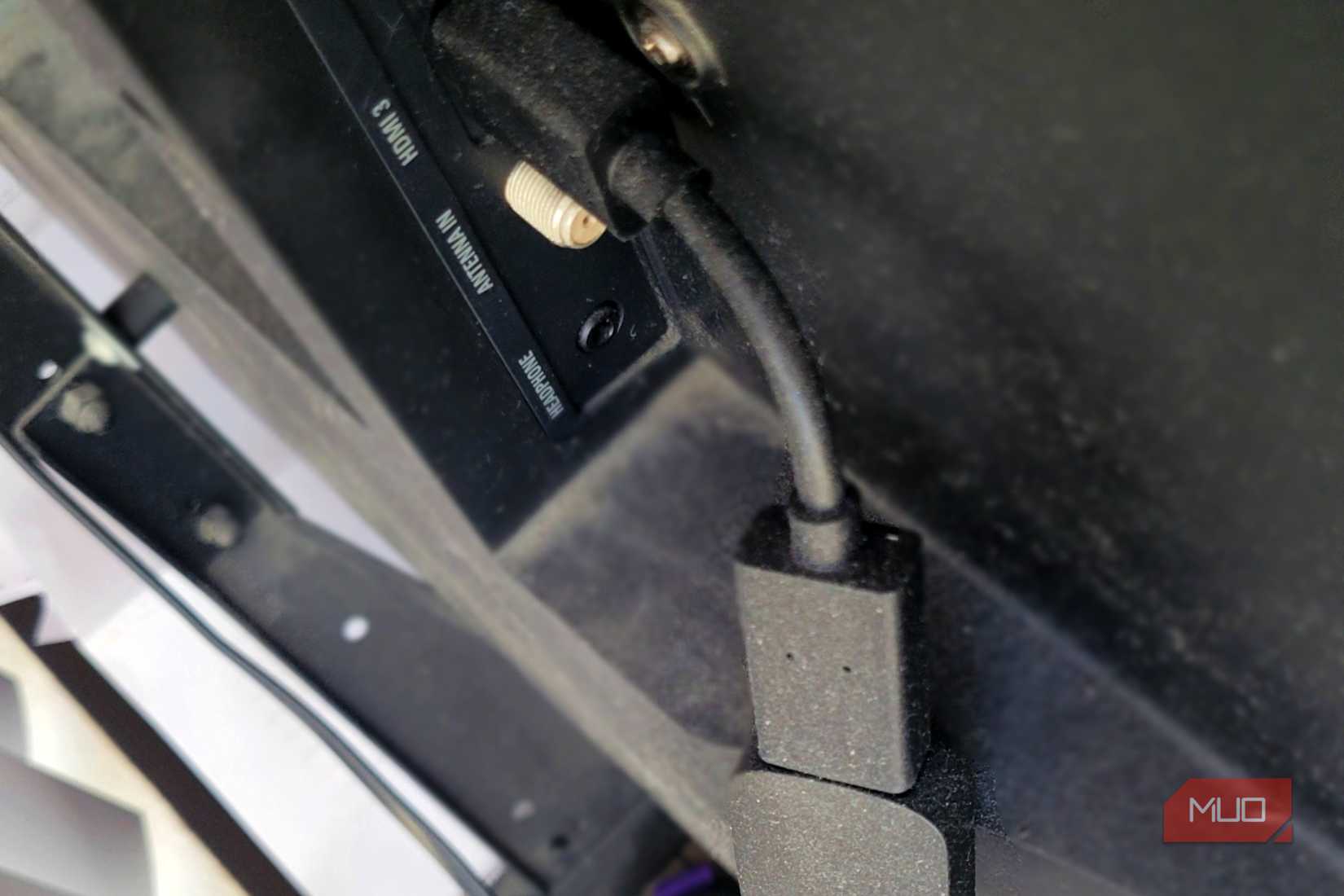 Amazon Fire TV Stick plugged into the HDMI with an extender