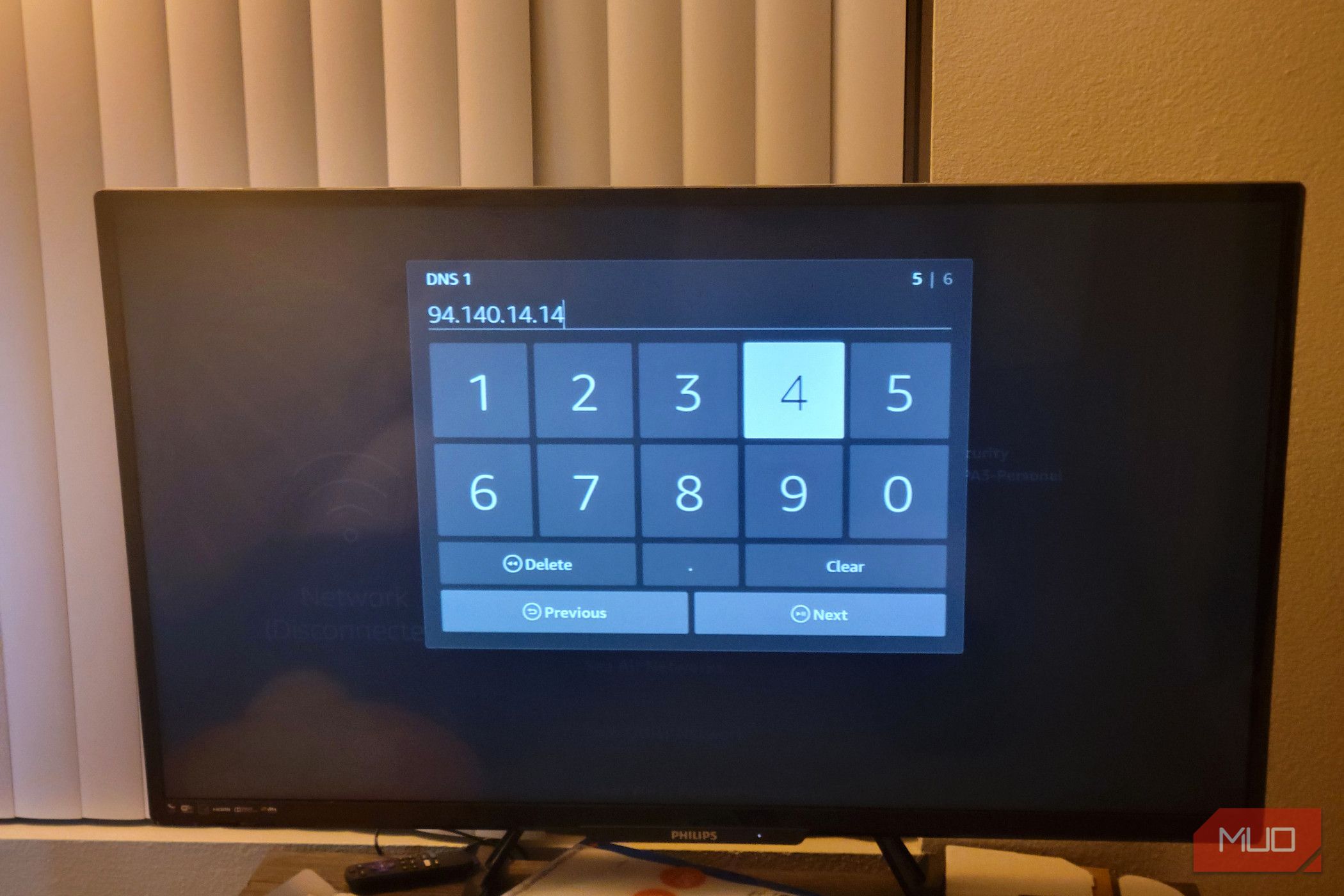 Amazon Fire TV with DNS put in