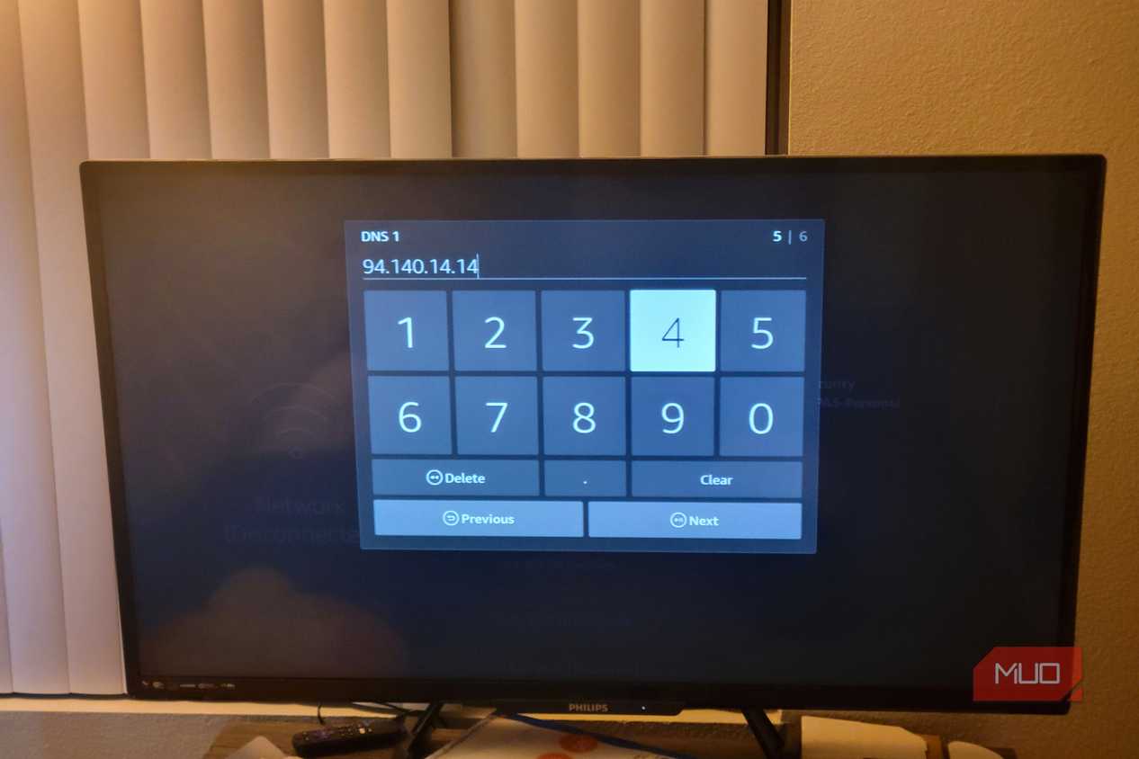 Amazon Fire TV with DNS put in