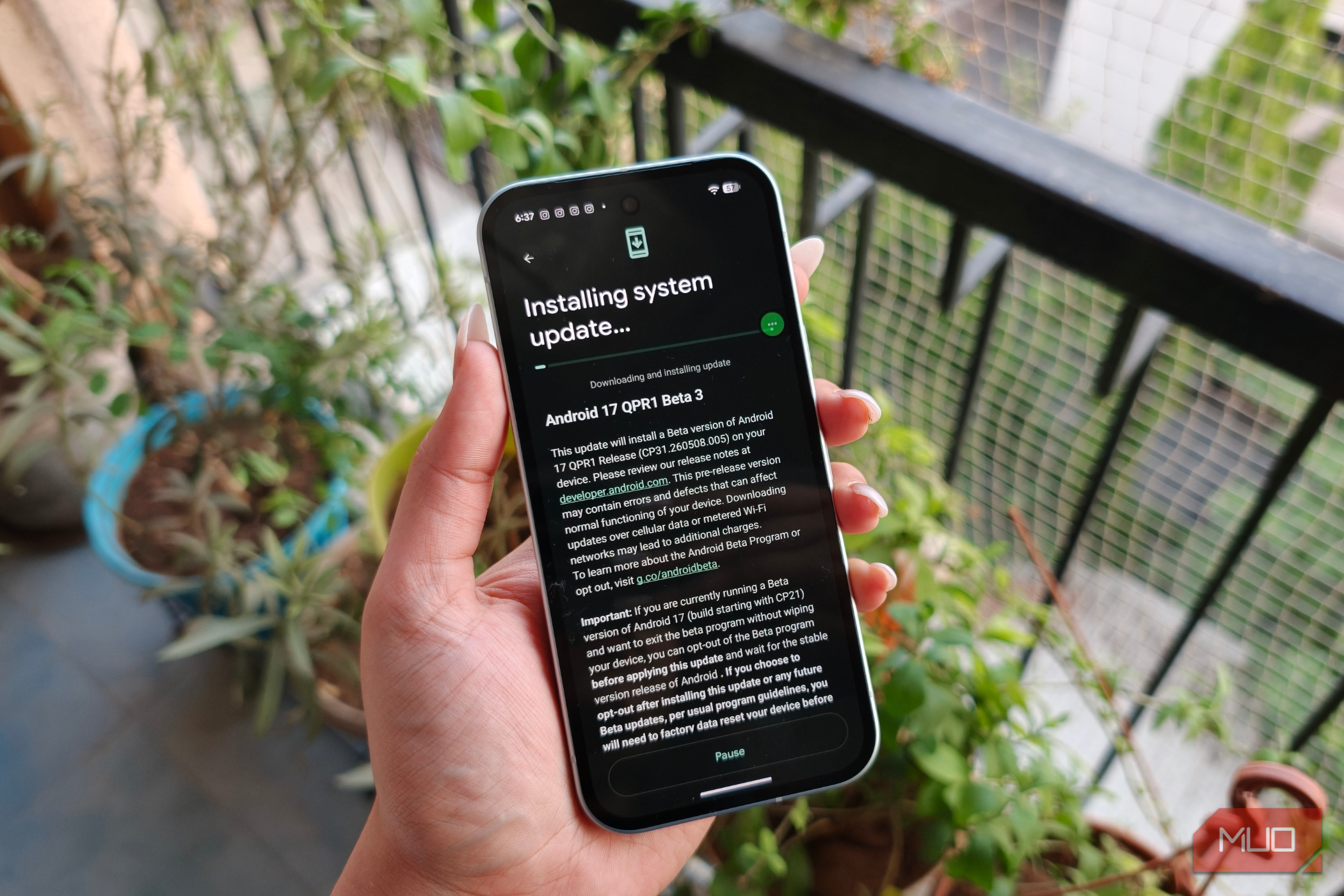 Android 17 beta installing on Pixel 10a