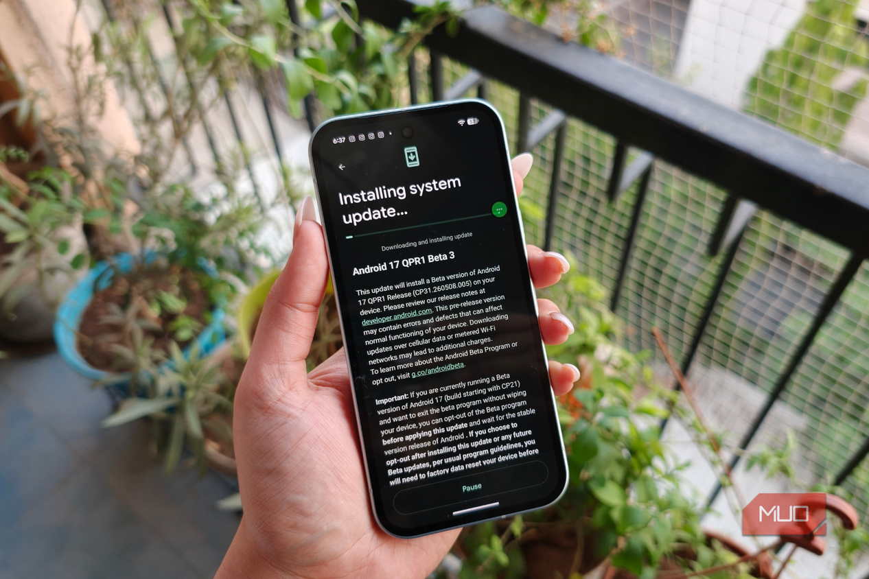 Android 17 beta installing on Pixel 10a