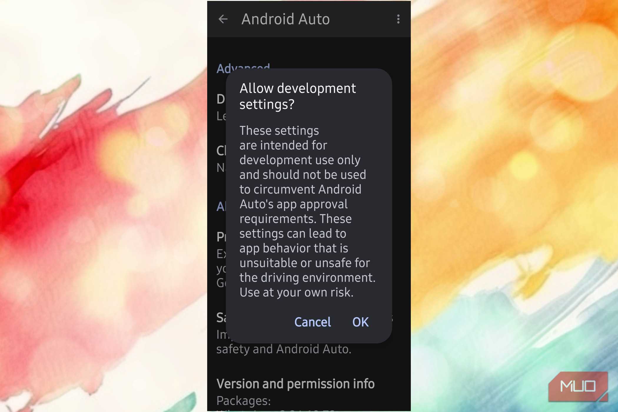 Android Auto asking if you want to enable developer settings