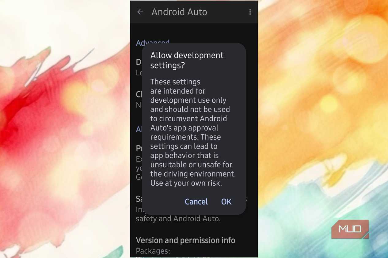 Android Auto asking if you want to enable developer settings