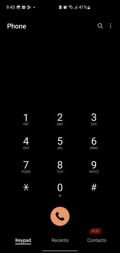 Android phone dialer keypad interface.
