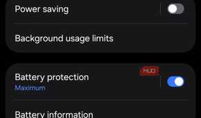 Background usage limits on Samsung phone