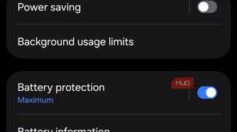 Background usage limits on Samsung phone