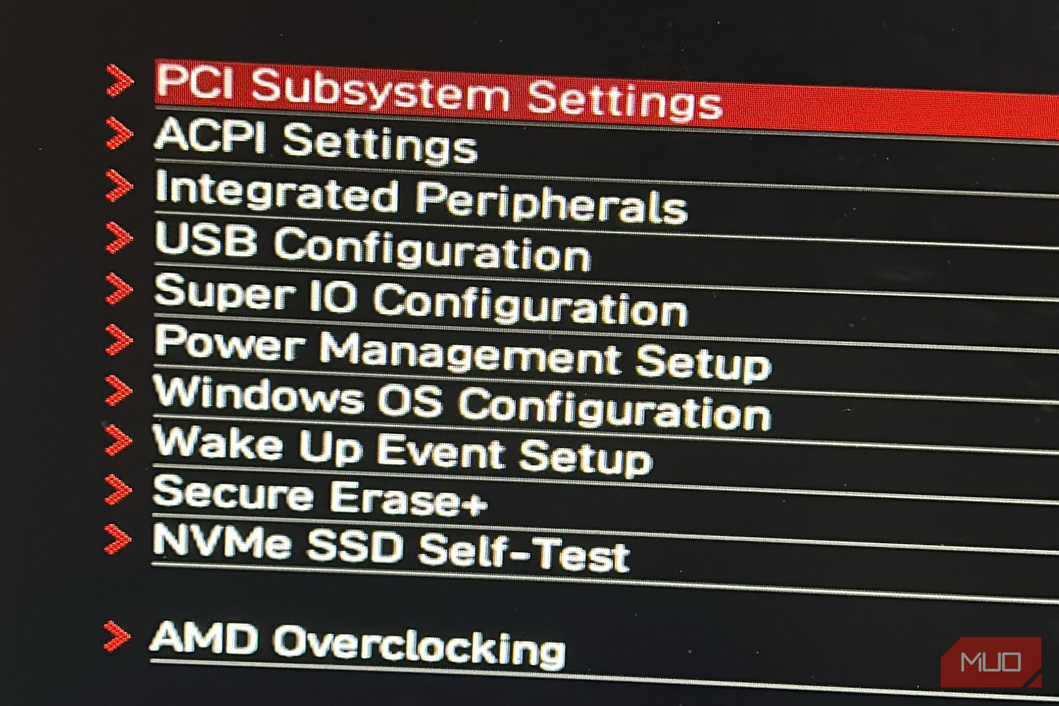 BIOS PCIe setting