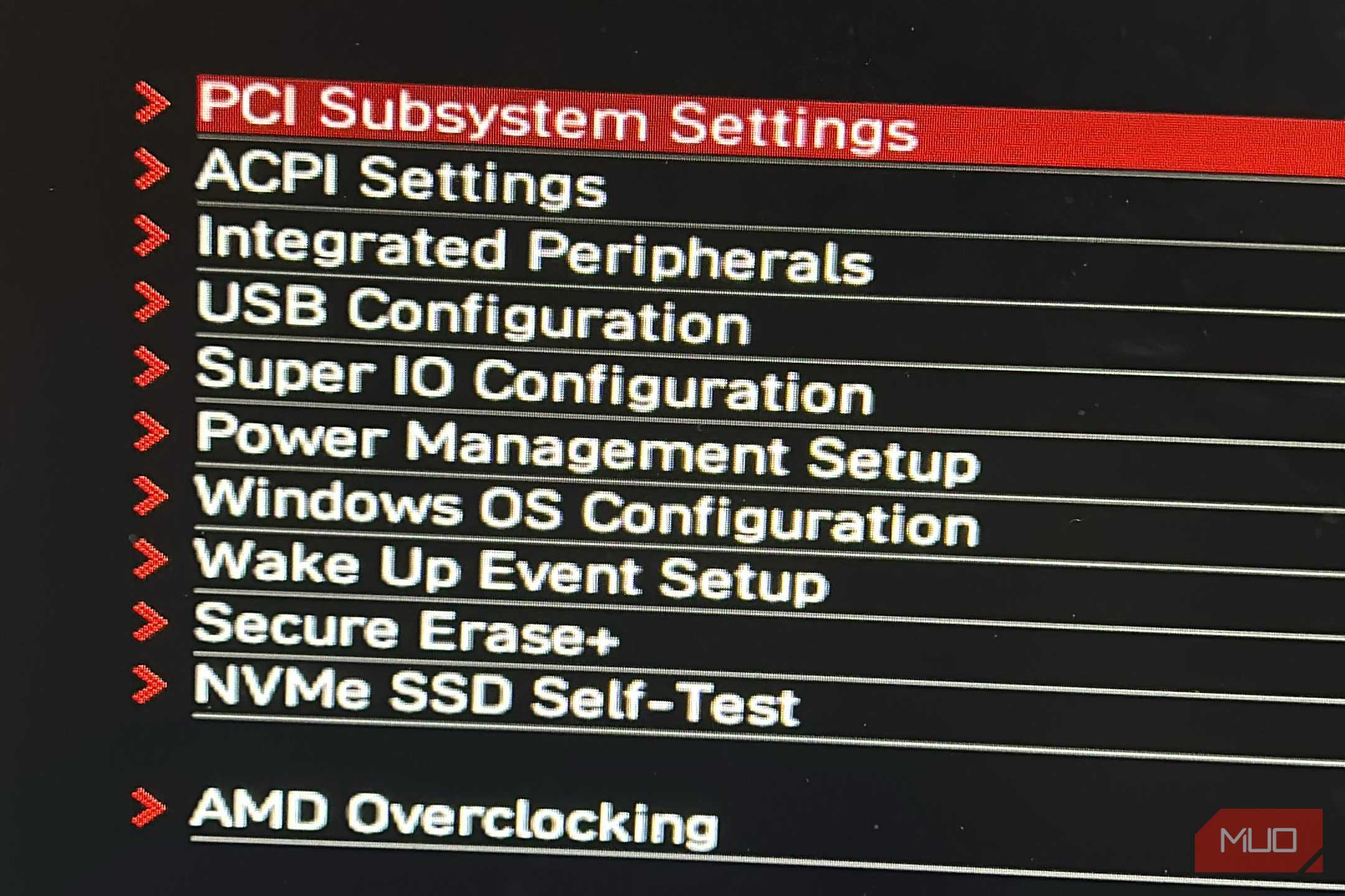 BIOS PCIe setting
